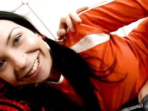 Lusty Smiling Girlfriend Getting Fingered Anally